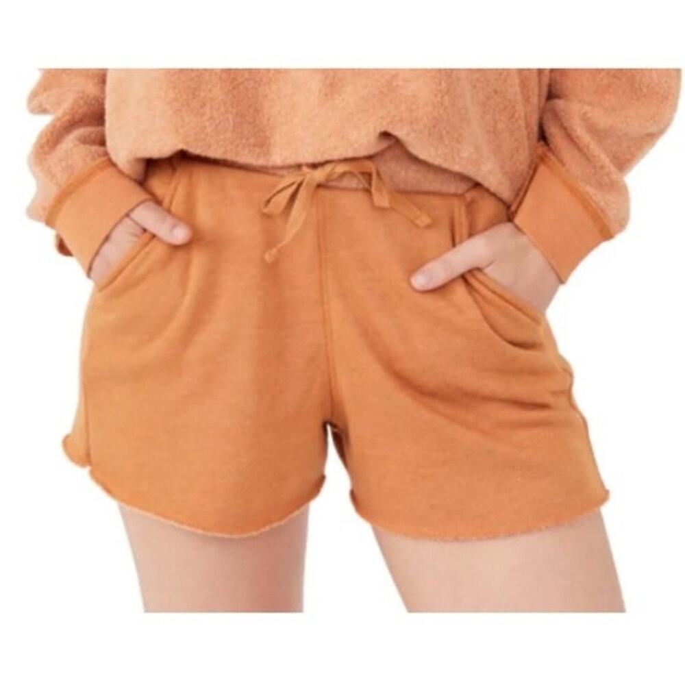Free People Intimately Womens Small Kelly Washed Shorts Tan Brown Comfy Lounge